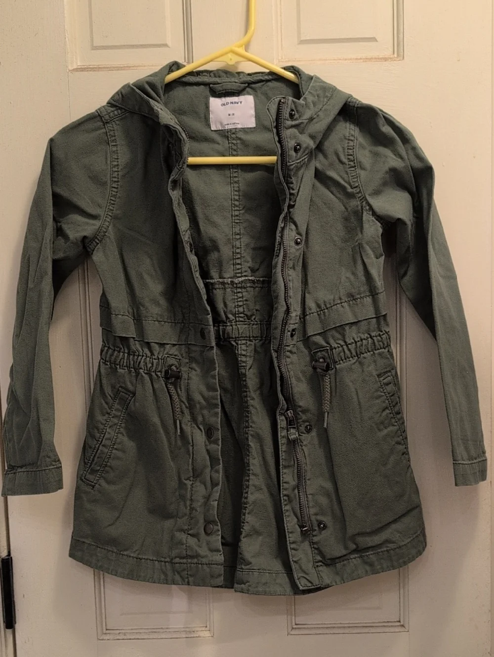 Old Navy Olive Hooded Cinched-Waist Utility Jacket